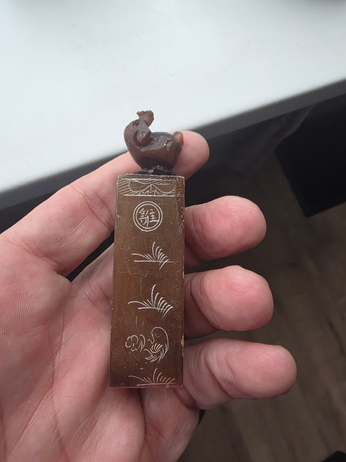 Antieke Chinese stempel met dierfiguur, Ophalen of Verzenden