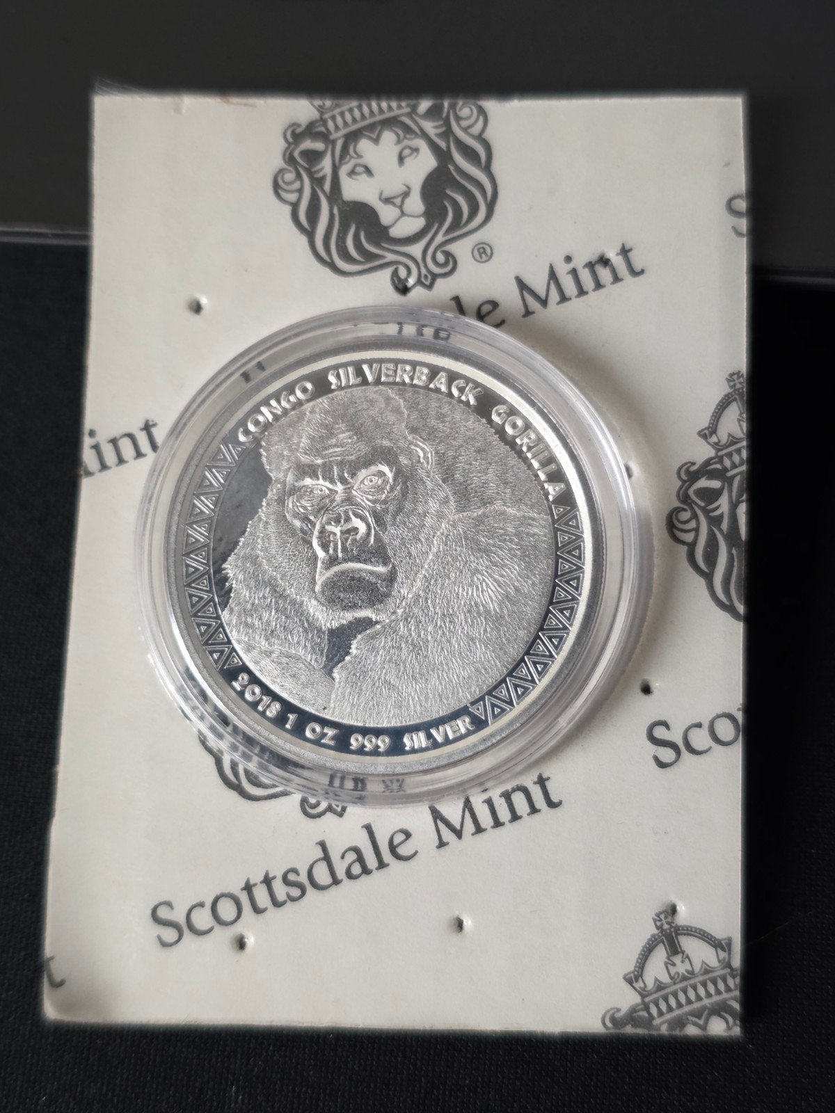 1oz 2018 congo gorilla, Postzegels en Munten, Verzenden, Zilver
