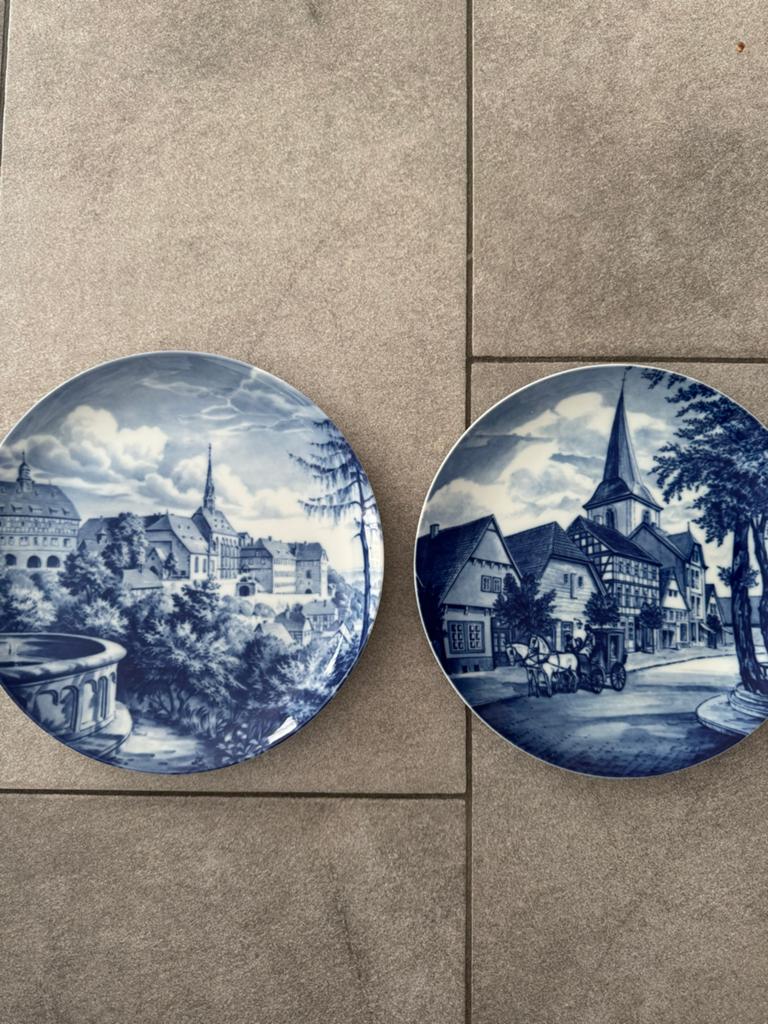 Twee decoratieve wandborden van Fürstenberg porselein, Ophalen of Verzenden