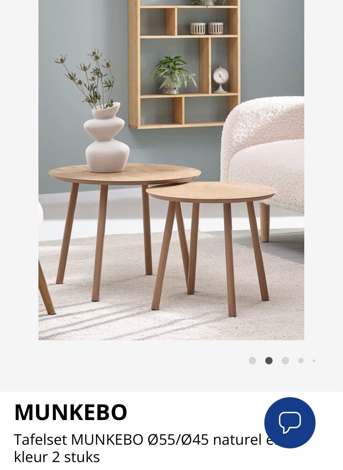 Jysk bijzettafels, Minder dan 55 cm, Rond, Zo goed als nieuw, Ophalen