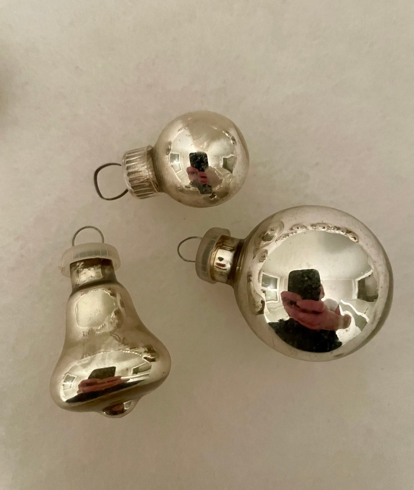 Set vintage glazen miniatuur kerstballen (27 delig), Ophalen, Gebruikt