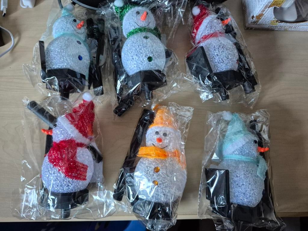 nieuwe tuinstekers sneeuwpop kerst zonne-energie licht, Diversen, Kerst, Ophalen of Verzenden