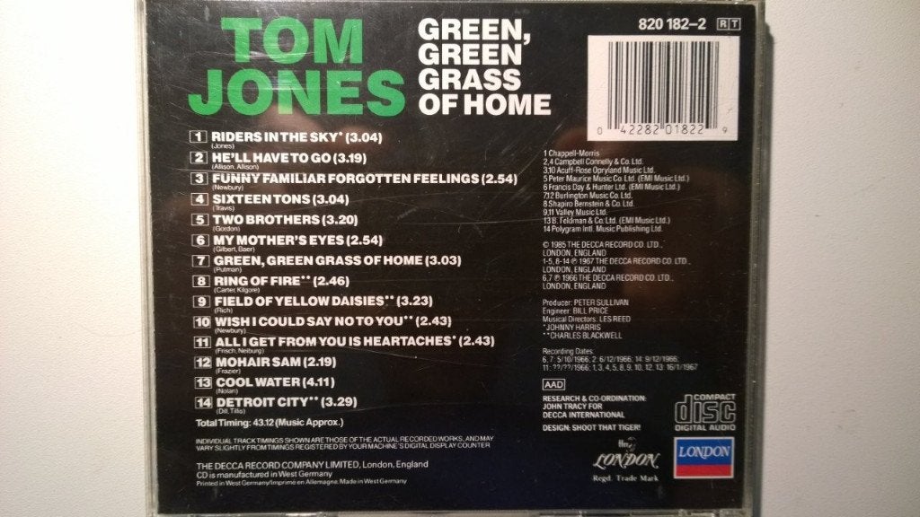 Tom Jones - Green, Green Grass Of Home, Ophalen of Verzenden, Zo goed als nieuw