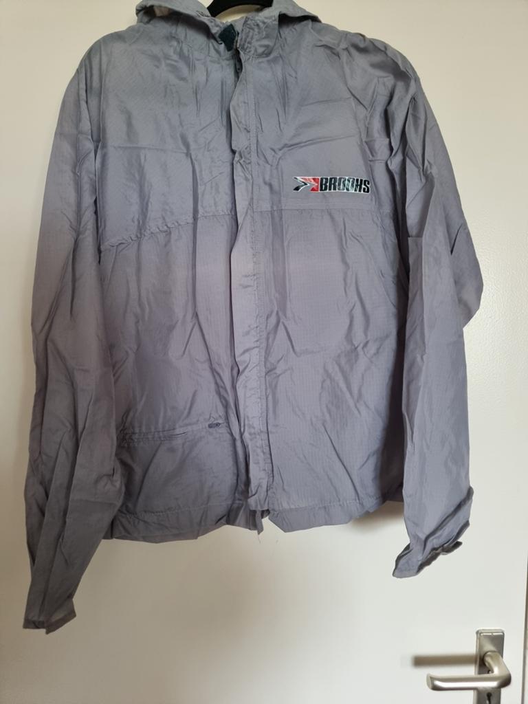 Vintage Brooks Windbreaker / Sportjack – Grijs – Maat L, Ophalen of Verzenden, Grijs
