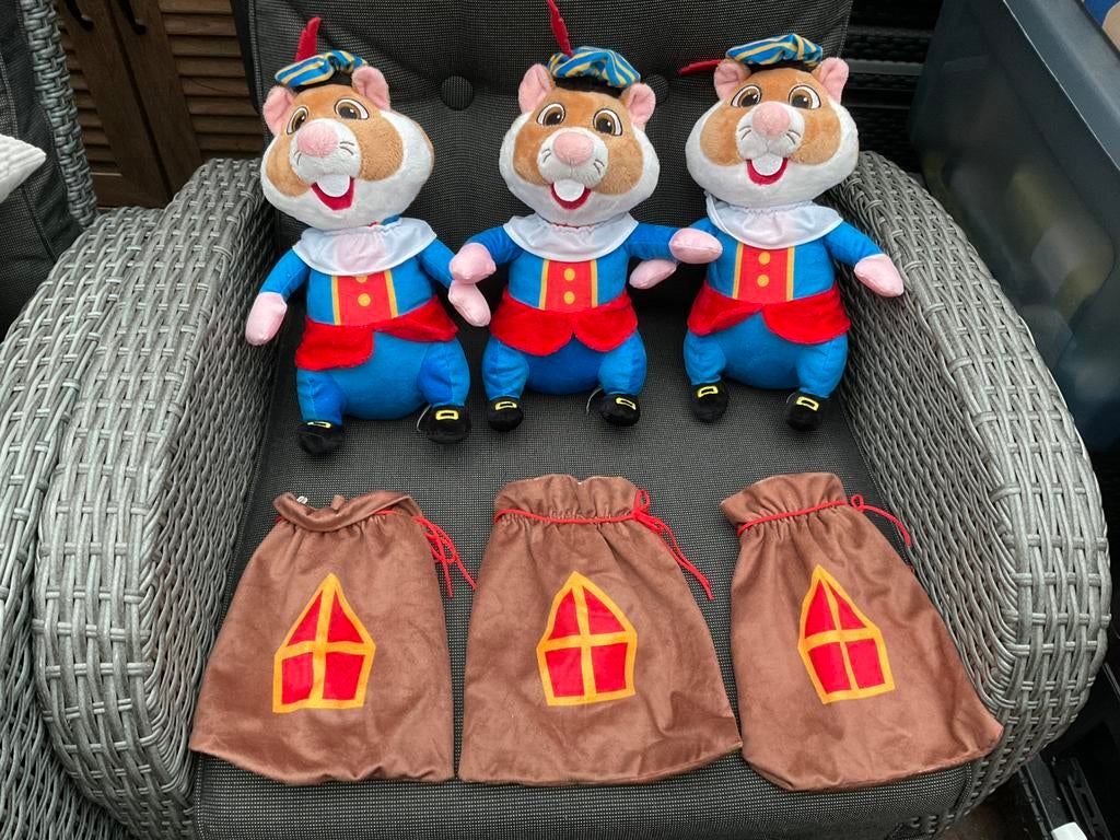 3 nieuwe zgan zwarte Piet hamster met zak, Albert Heijn, Verzamelen, Supermarktacties, Albert Heijn, Ophalen