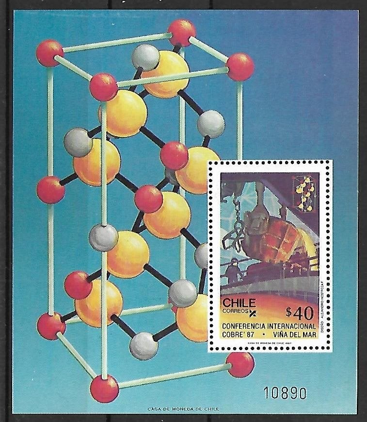 CHILI. Mi. Blok 6., Postzegels en Munten, Ophalen of Verzenden, Postfris, Zuid-Amerika