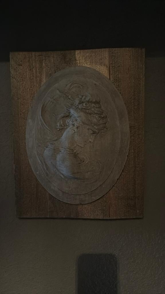 Borstbeeld op oude houten planken, Ophalen, Zo goed als nieuw