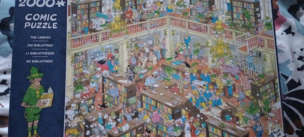 Jan van Haasteren - De Bibliotheek - 2000 stukjes, Hobby en Vrije tijd, Denksport en Puzzels, Ophalen of Verzenden