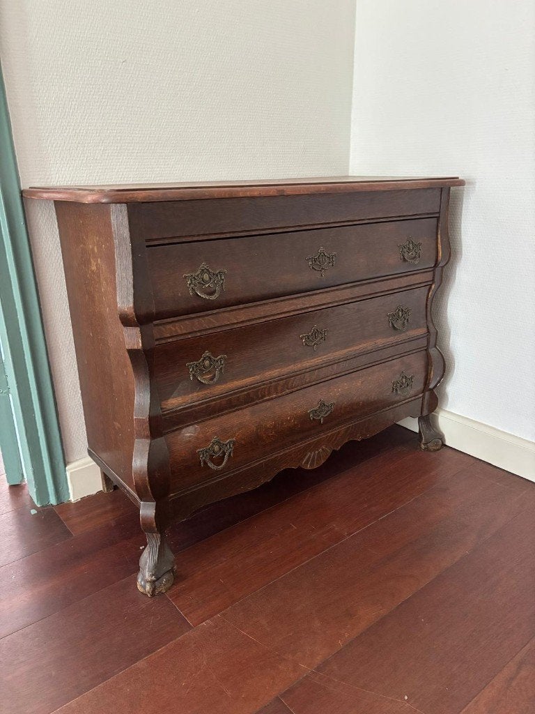 Gratis: Antiek buikkastje met 3 lades, Ophalen, Gebruikt, 50 tot 100 cm, 3 of 4 laden