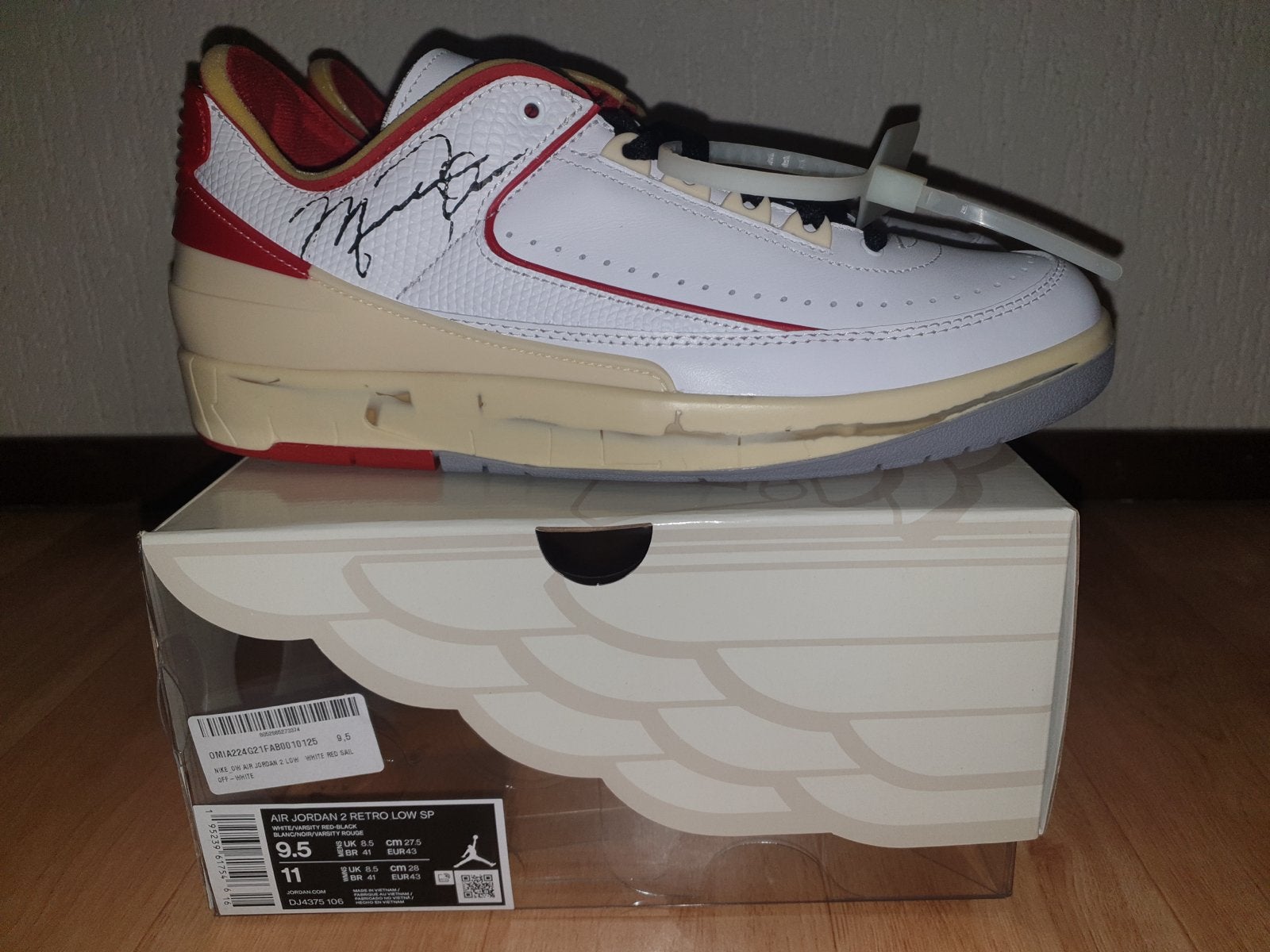 Jordan 2 Retro Low SP Off-White White Red US 9.5 Maat 43, Kleding | Heren, Schoenen, Ophalen, Wit, Nieuw, Sneakers of Gympen