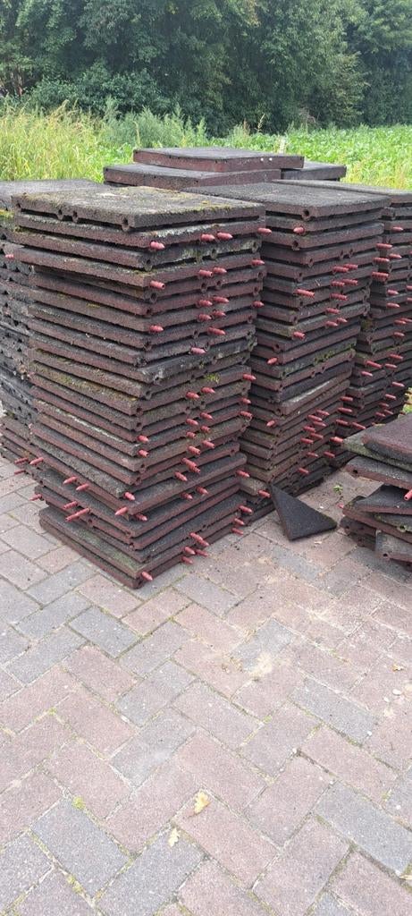 Rubberen tegels 50x50x4,5, Ophalen, Rubber, Overige typen