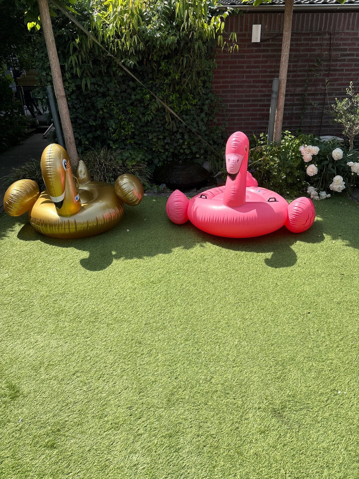 Opblaasbare Flamingo en Zwaan., Ophalen of Verzenden, Zo goed als nieuw