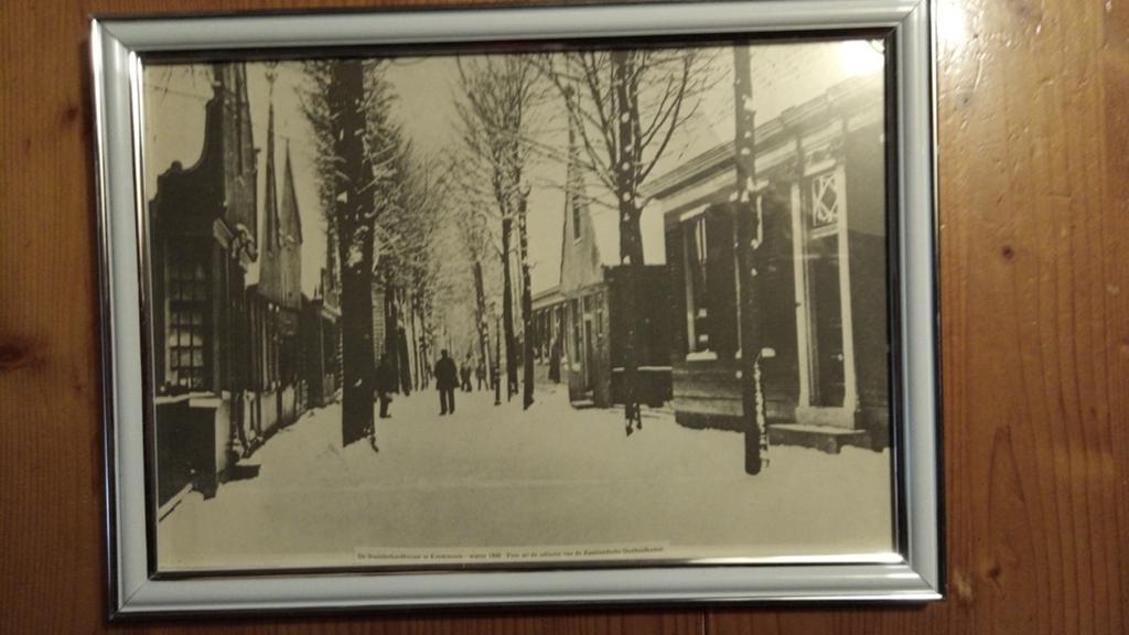 Historische foto Krommenie, Noorderhoofdstraat winter 1860, Antiek en Kunst, Ophalen of Verzenden