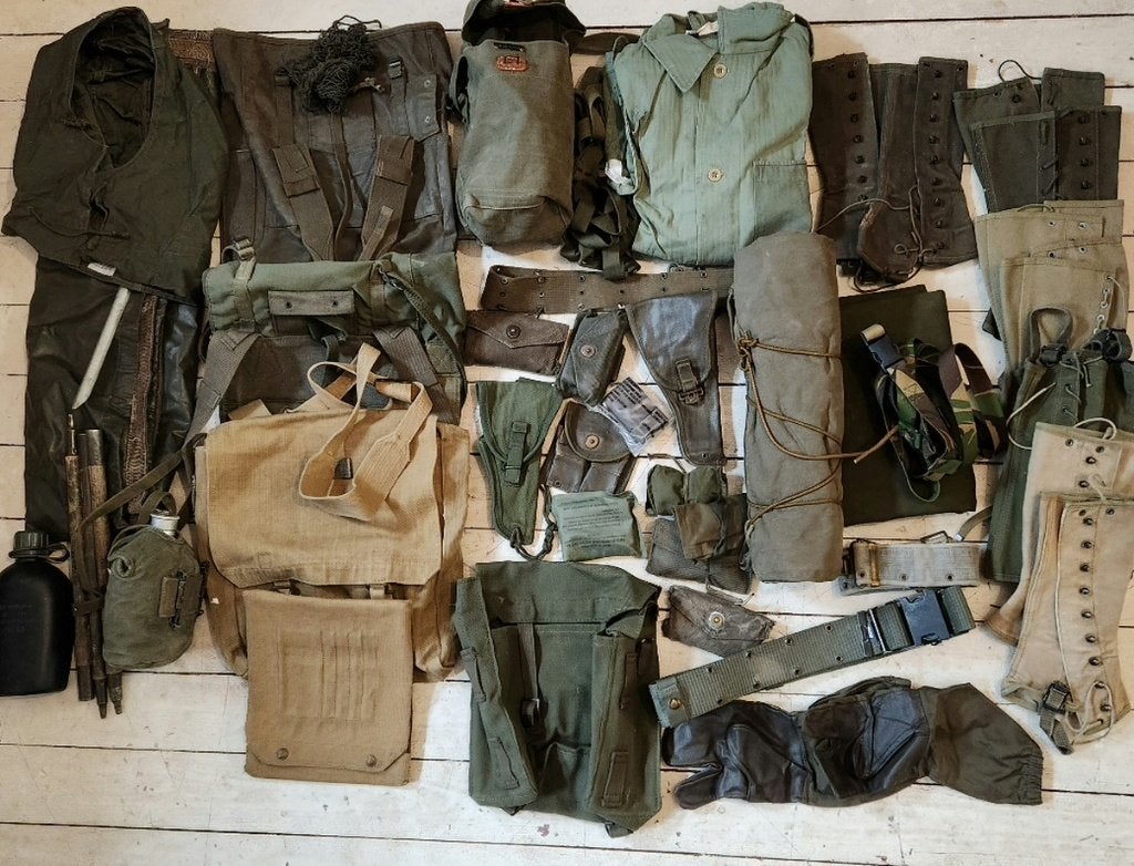 Groot kavel NL Vintage uitrusting Mariniers '60-'70, Verzamelen, Ophalen, Marine, Nederland, Kleding of Schoenen