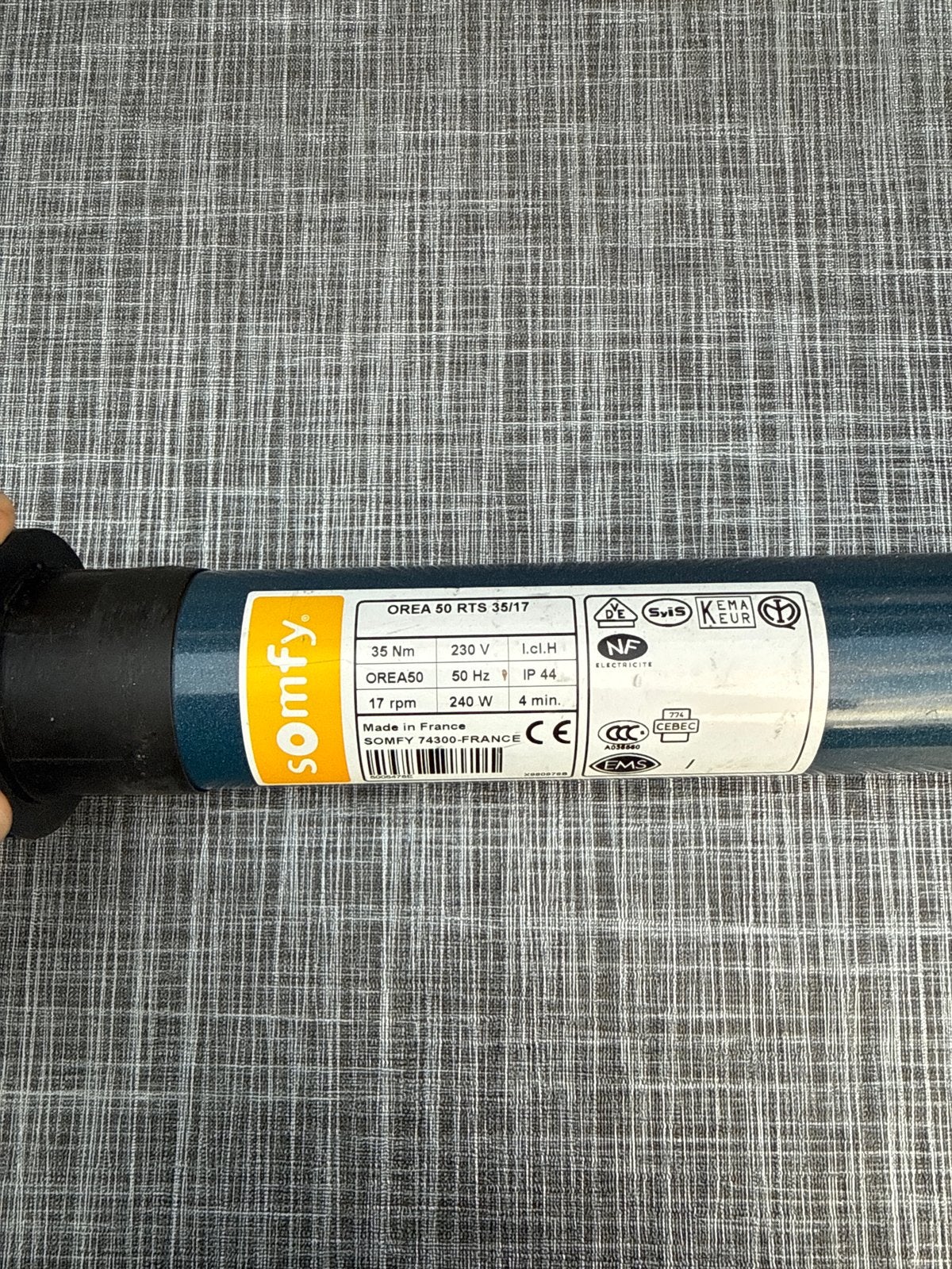 Somfy OREA 50 RTS 35/17 Rolluikmotor, Overige kleuren, Ophalen of Verzenden, Zo goed als nieuw, Minder dan 100 cm