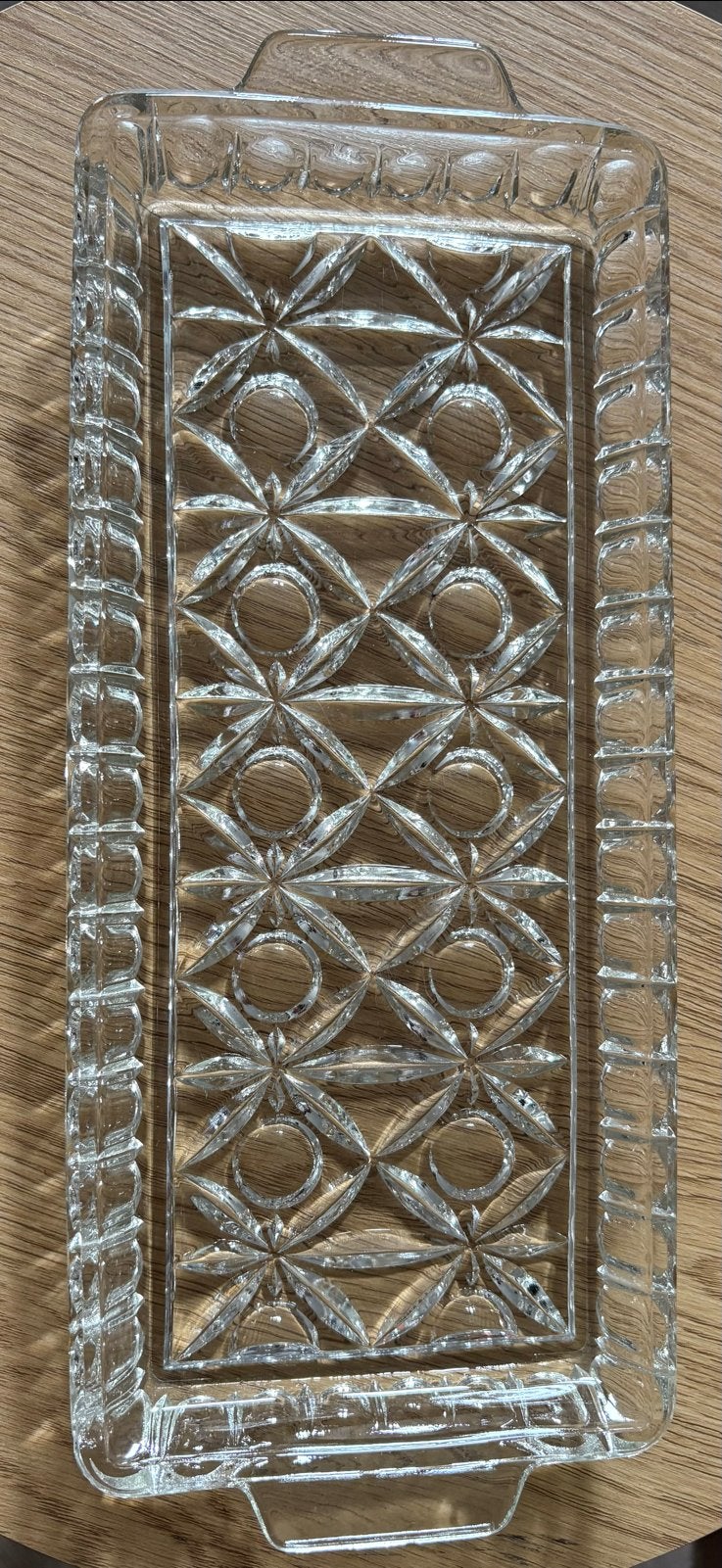 Vintage Glazen Cakeschaal Jaren '50/'60 - Persglas, Antiek en Kunst, Antiek | Glas en Kristal, Ophalen of Verzenden
