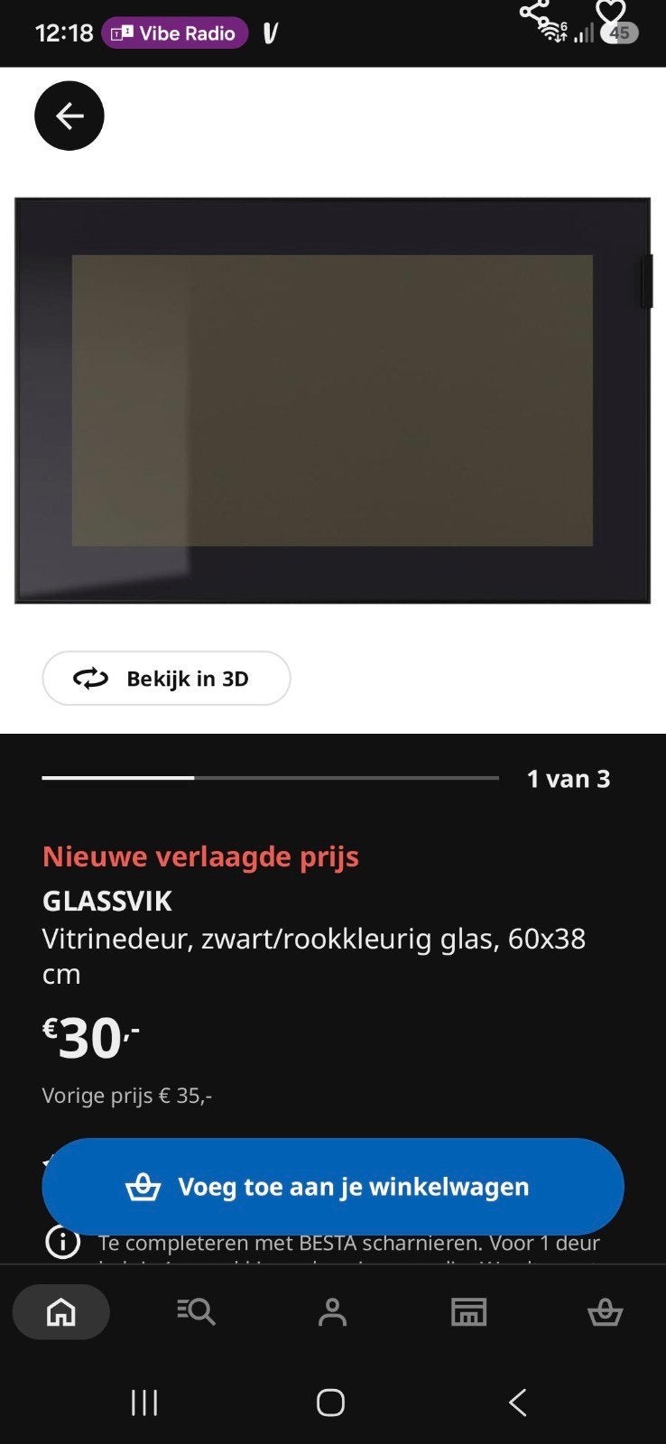 IKEA Glassvik deuren + scharnieren en planken, Ophalen, Zo goed als nieuw