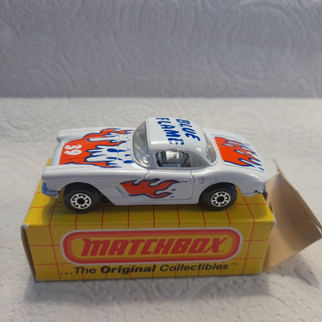 Matchbox Corvette Blue Flame. USA only issue. MIB MOC, Ophalen of Verzenden, Nieuw, Auto