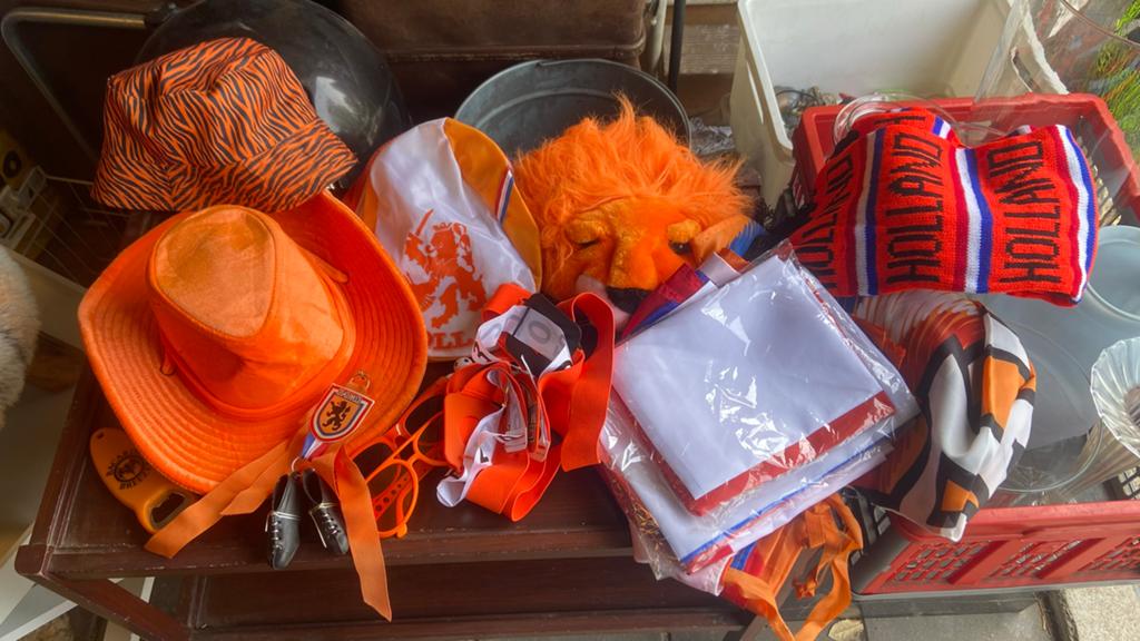 Oranje spullen, voor WK, Ophalen of Verzenden, Gebruikt, Feestartikel, Oranje of Koningsdag