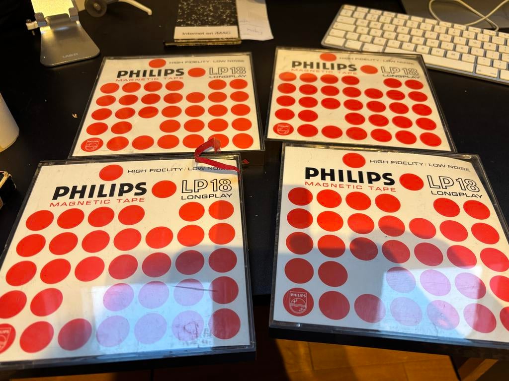 Philips LP18 Longplay Magneetbanden - 4 stuks, Audio, Tv en Foto, Bandrecorders, Ophalen of Verzenden, Onderdeel, Met banden