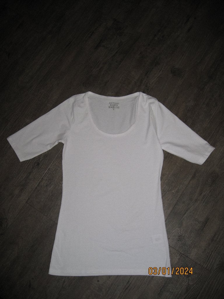 Actual Basic wit t-shirt maat S, Kleding | Dames, T-shirts, Actual Basic, Wit, Ophalen of Verzenden, Korte mouw