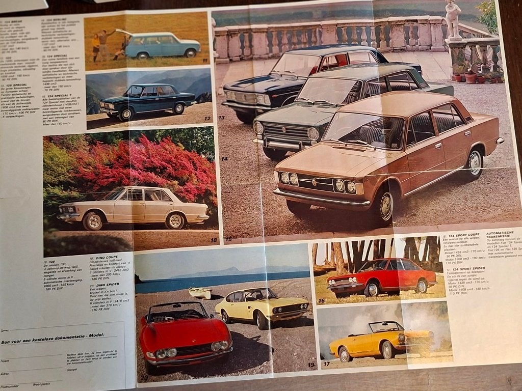 Fiat alle modellen folder, Ophalen of Verzenden, Gelezen, Overige merken