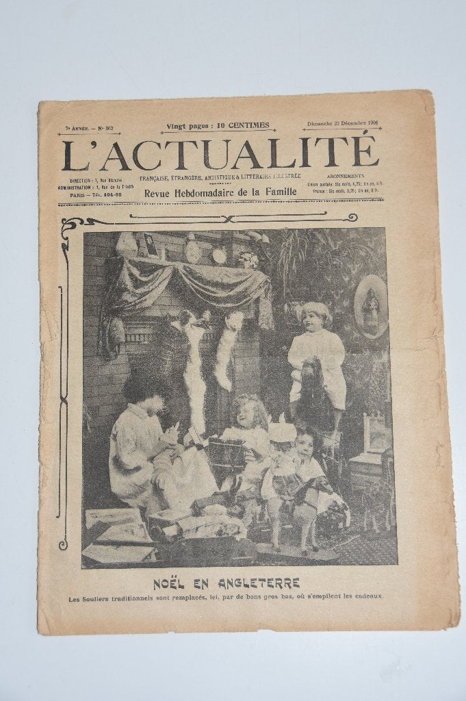 Antieke Krant Weekblad L'Actualité Kerst in Engeland 1906, Verzamelen, Verzenden, Voor 1920, Buitenland, Krant