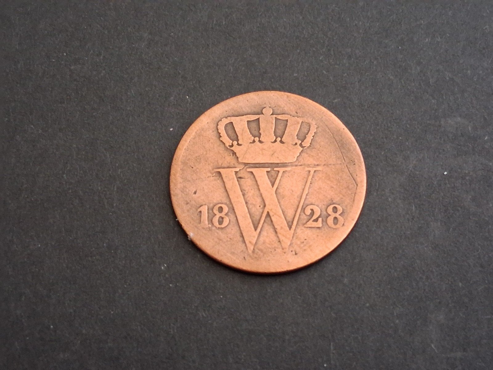 1 cent Willem1,, 1828, Verzenden, Koning Willem I, 1 cent, Losse munt