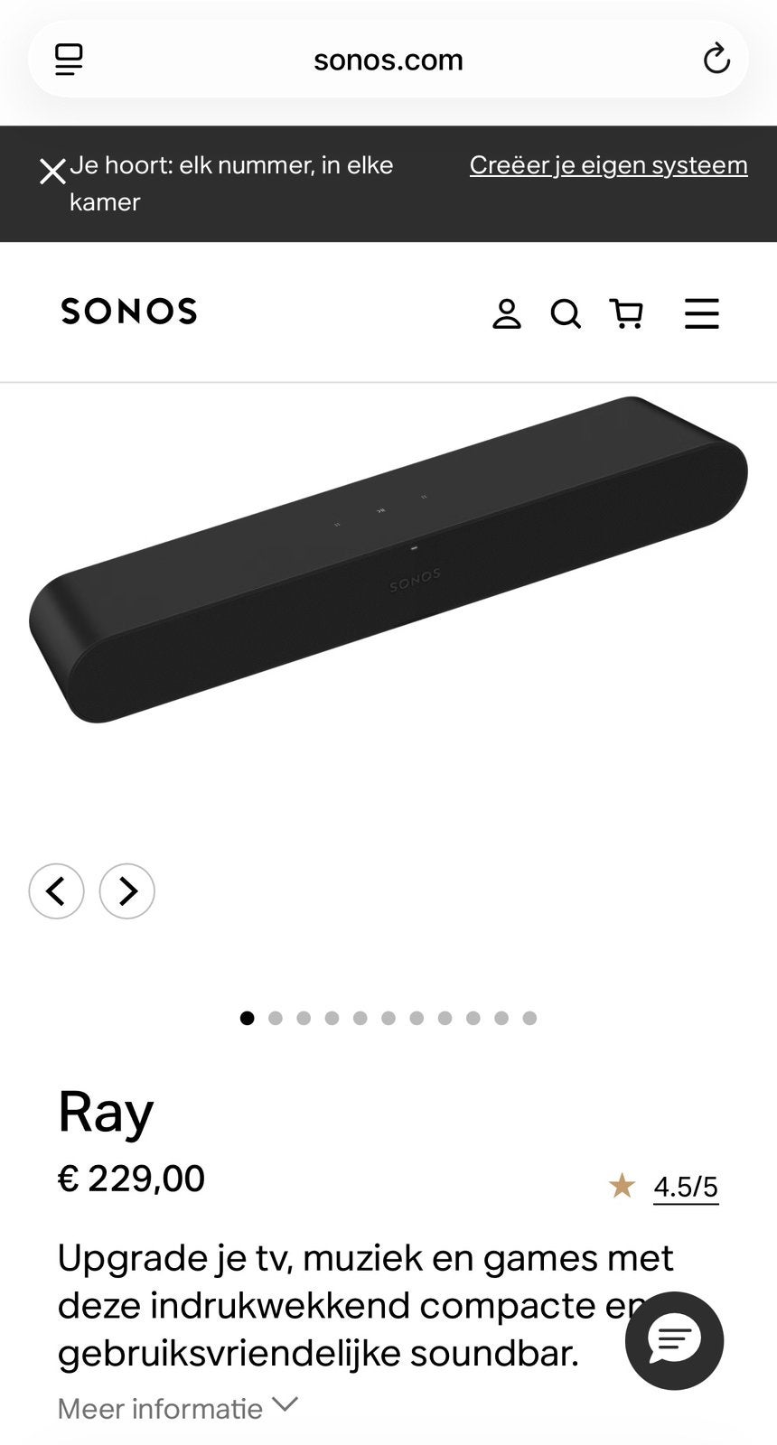 Sonos Ray Soundbar - Nieuw in doos met Factuur, Ophalen of Verzenden, Nieuw