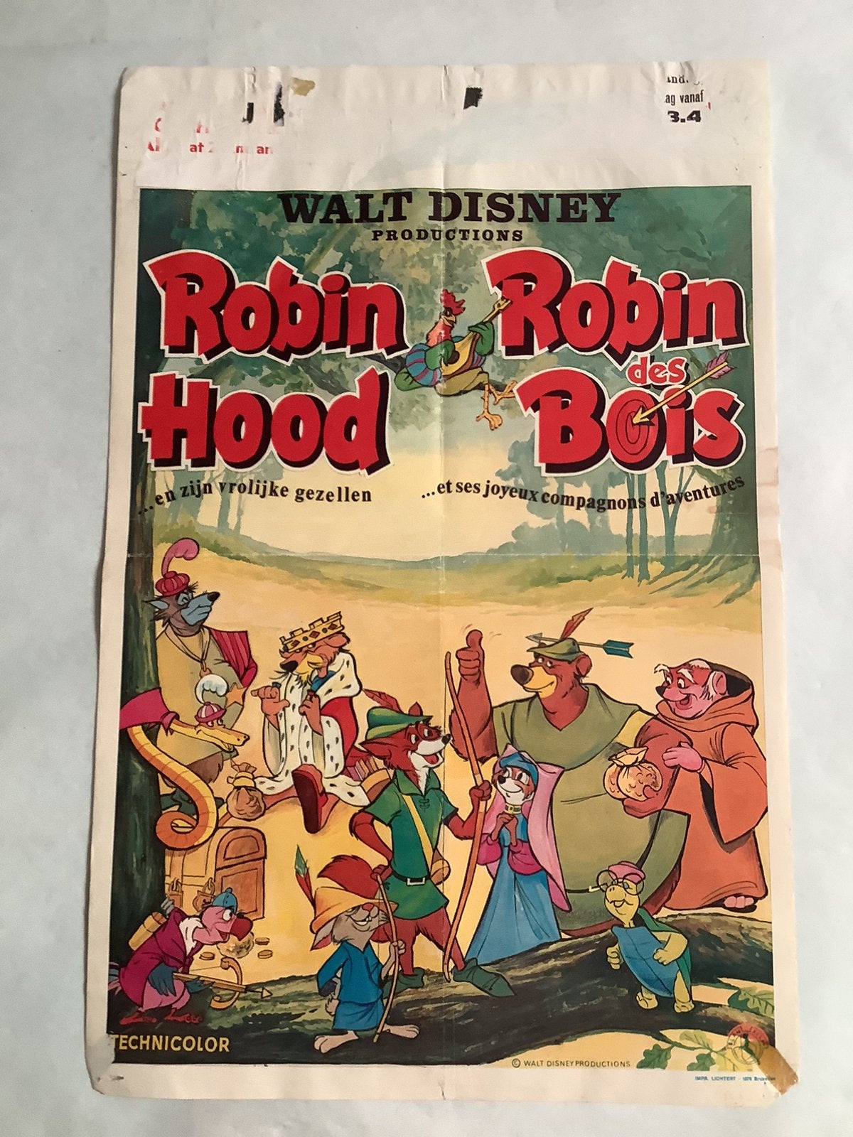 ROBIN HOOD FILMPOSTER   36-54 cm, Ophalen of Verzenden, Zo goed als nieuw, Deurposter of groter, Film en Tv