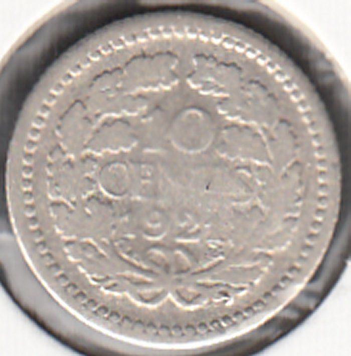 Nederland 10 cent 1921 Wilhelmina zilver in munthouder, Postzegels en Munten, Munten | Nederland, Zilver, Ophalen of Verzenden