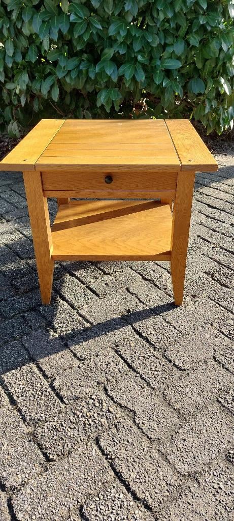 Blank Antiek / massief eiken tafel /bijzettafel/nachtkastje, Gebruikt, Minder dan 100 cm, Hout, 50 tot 100 cm