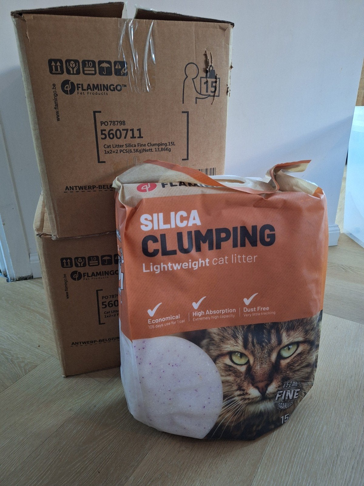 Flamingo silica kattenbakvulling 4x, Ophalen of Verzenden