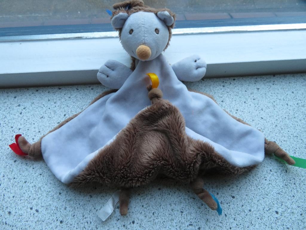 Knuffeldoek Egel merk Happy Horse met gekleurde lintjes, Gebruikt, Ophalen of Verzenden, Wasbaar, Overige typen