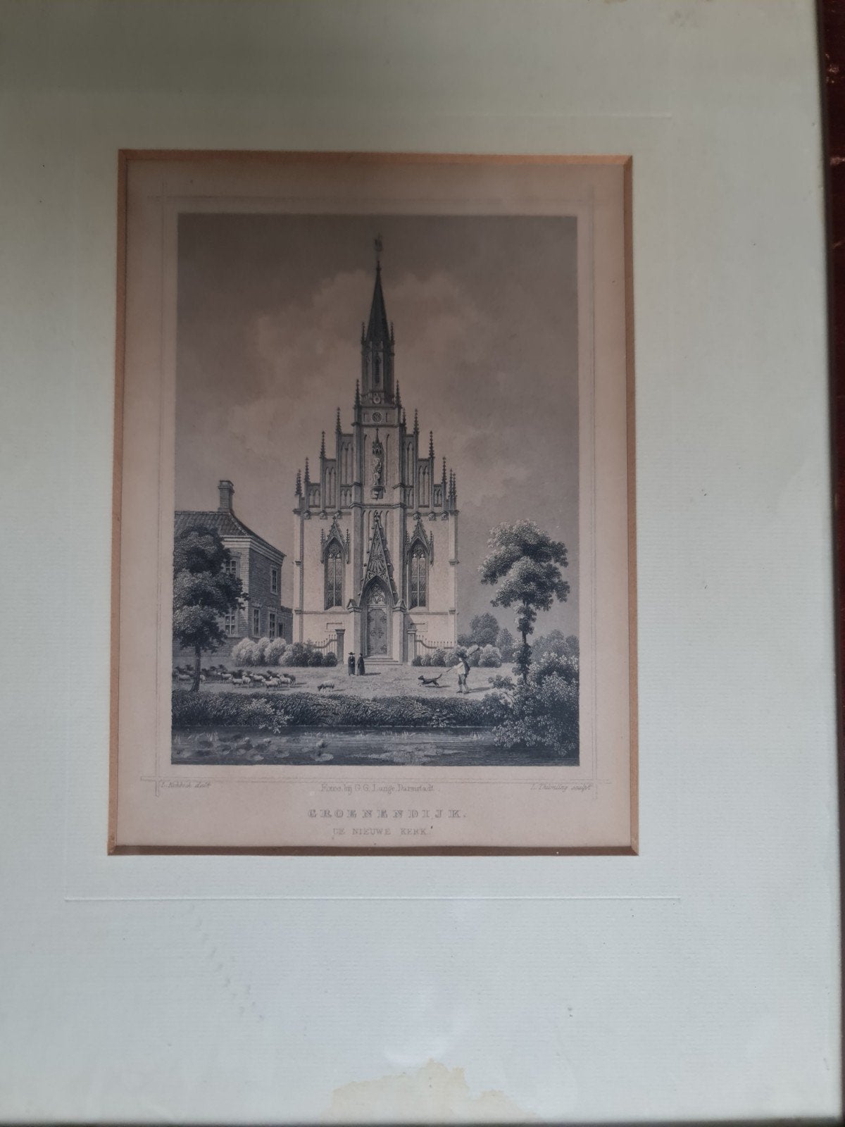 Staalgravure Groenendijk, De Nieuwe Kerk door L. Rohbock, Antiek en Kunst, Ophalen of Verzenden