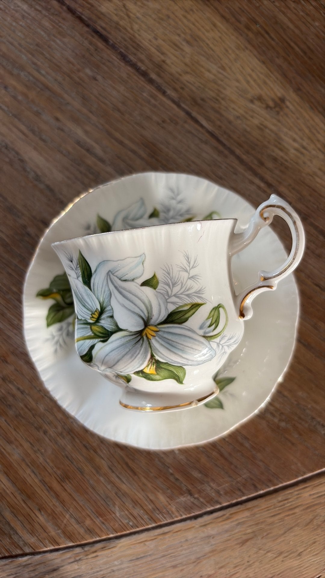 Kop en schotel Paragon Trillium, Ophalen