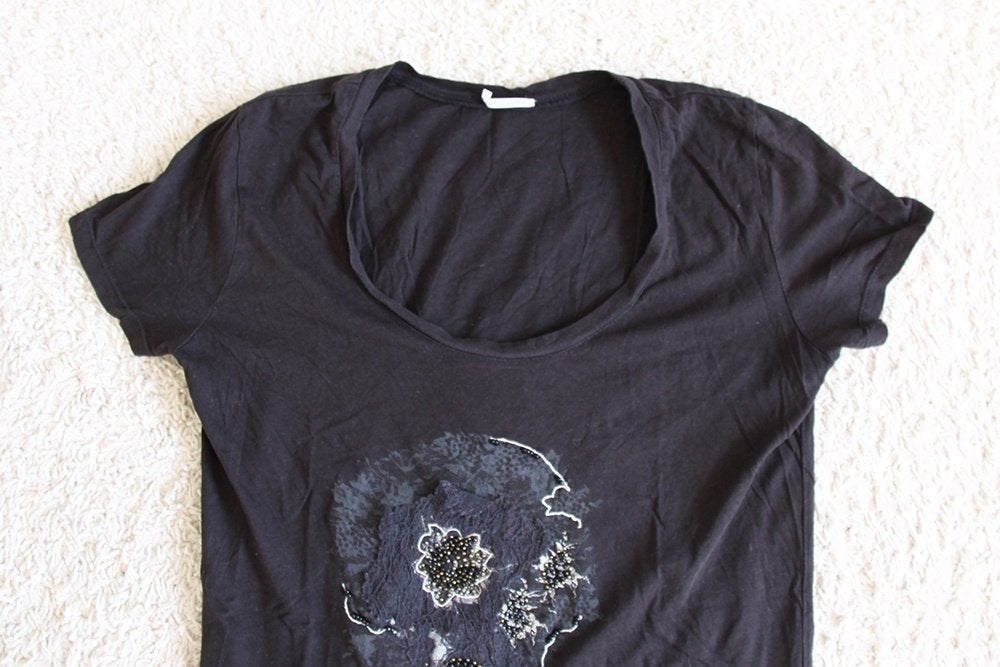 Mooi Ikks Shirtje 100% Katoen (Maat 36) - 87 € 25,-, IKKS, Zwart, Ophalen of Verzenden, Zo goed als nieuw