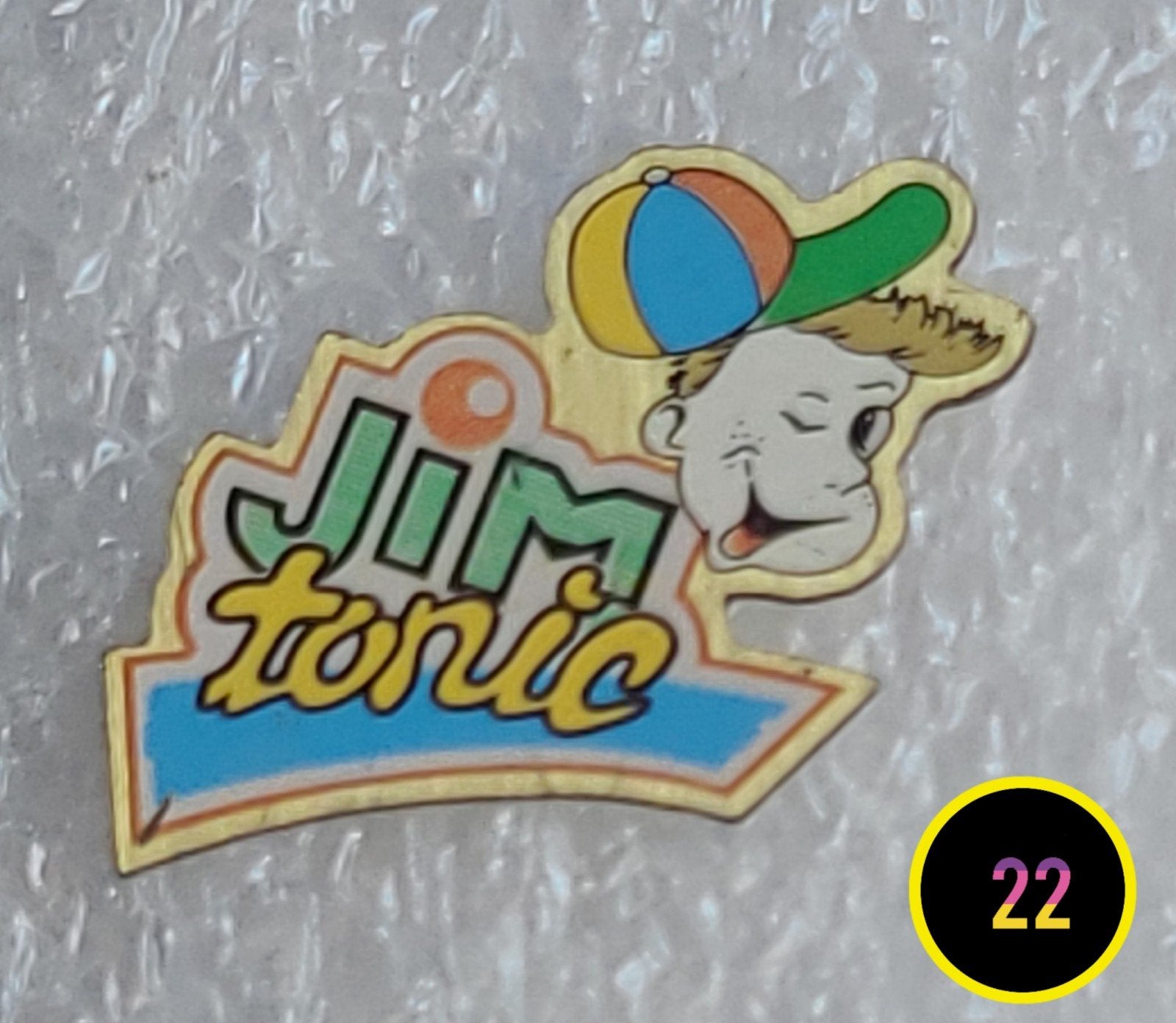 Vintage Jim Tonic Pin, Verzenden, Gebruikt, Figuurtje, Speldje of Pin