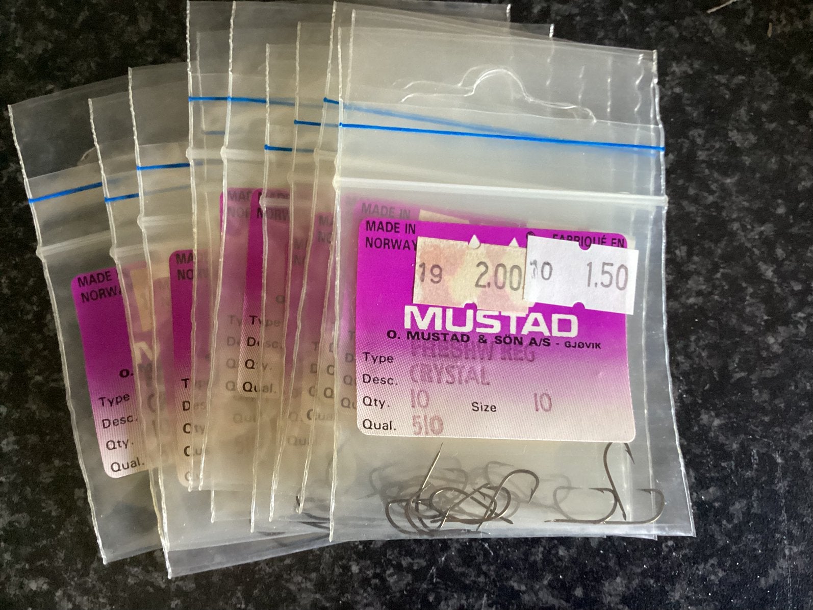 Vishaken Mustad haakmaat 10 made in Norway, Watersport en Boten, Ophalen of Verzenden, Nieuw, Haak