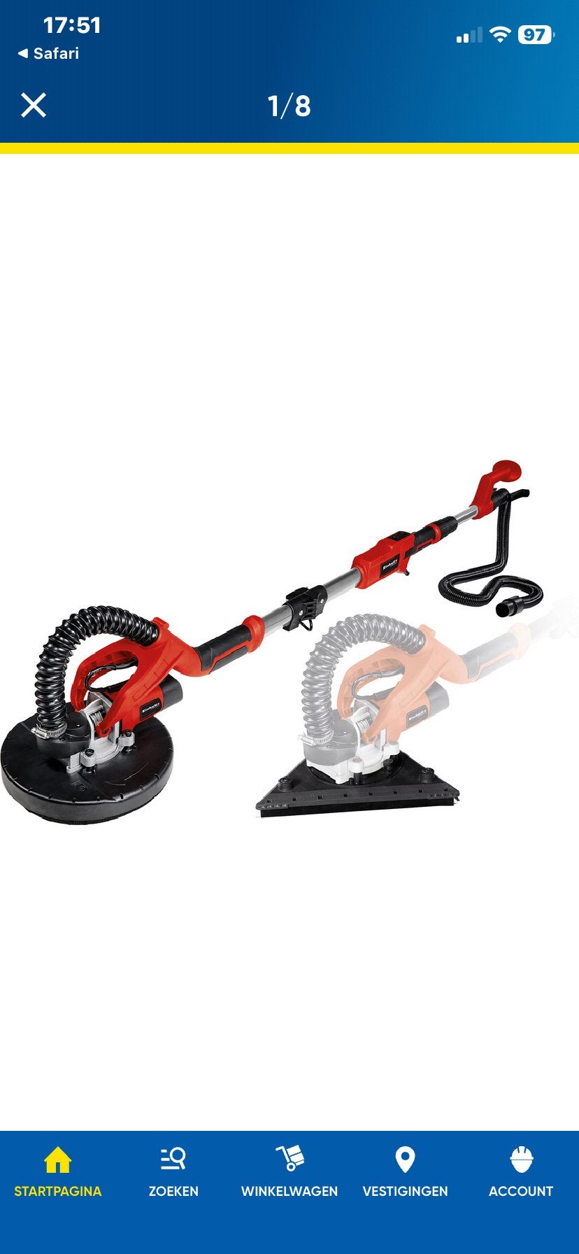 Einhell Wand-/Plafondschuurmachine TE-DW 225 X, Doe-het-zelf en Verbouw, Ophalen of Verzenden, Zo goed als nieuw, 600 tot 1200 watt