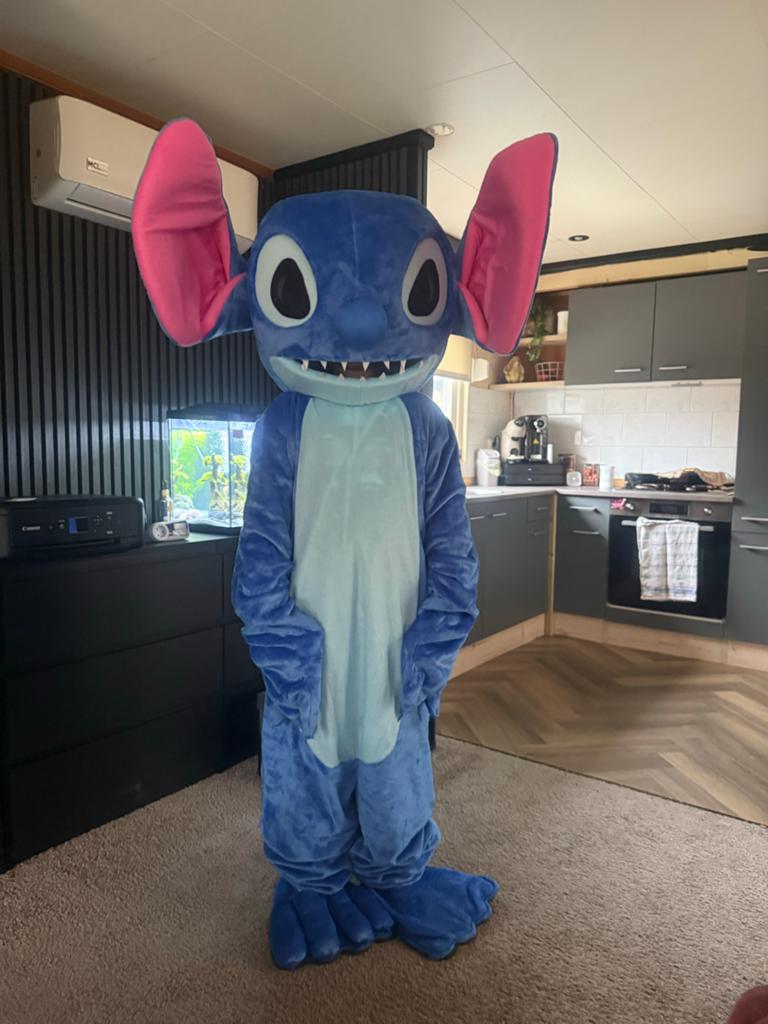 Stitch Pak - Lilo & Stitch Mascotte Kostuum, Ophalen of Verzenden, Zo goed als nieuw, Pak of Jurk