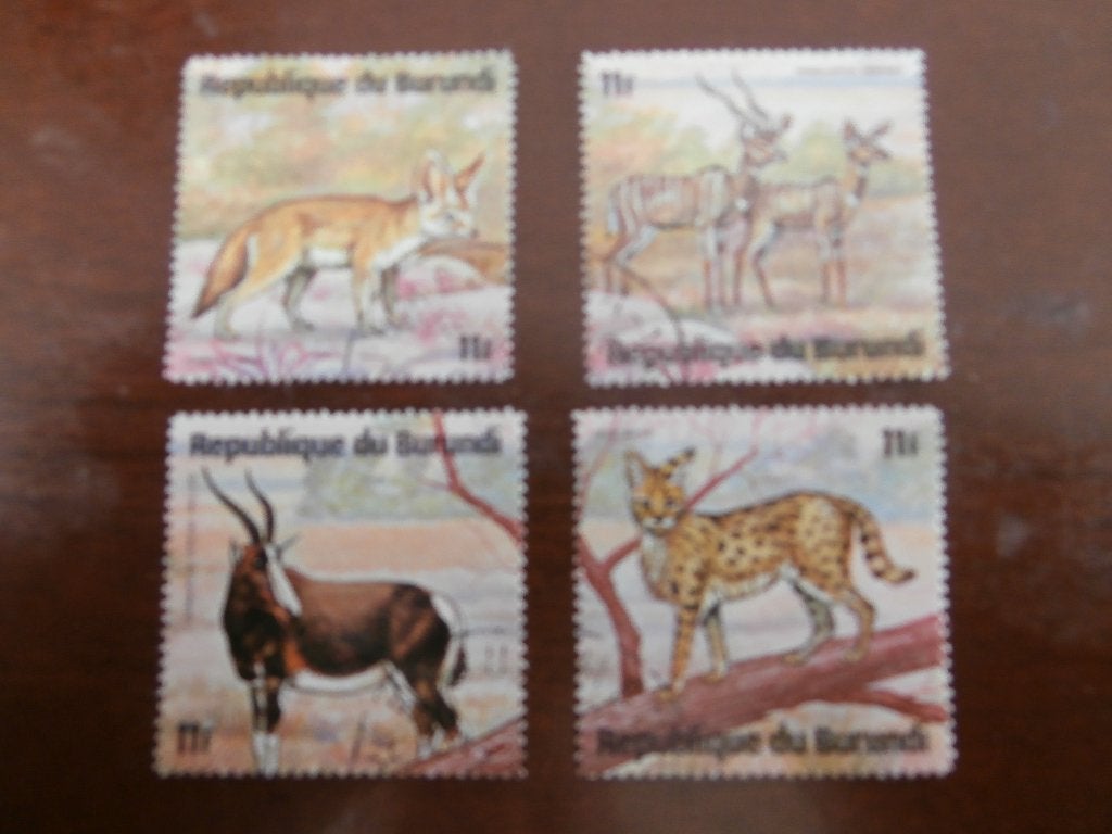 BURUNDI; set (4) DIEREN, Verzenden, Gestempeld, Dier of Natuur