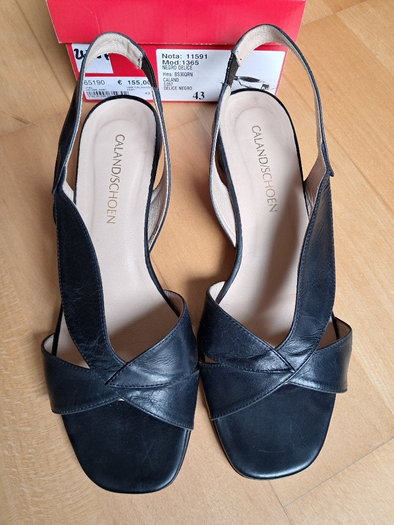 JHAY -  zwart leren sandaal, maat 43, JHAY, Verzenden, Zwart, Sandalen of Muiltjes