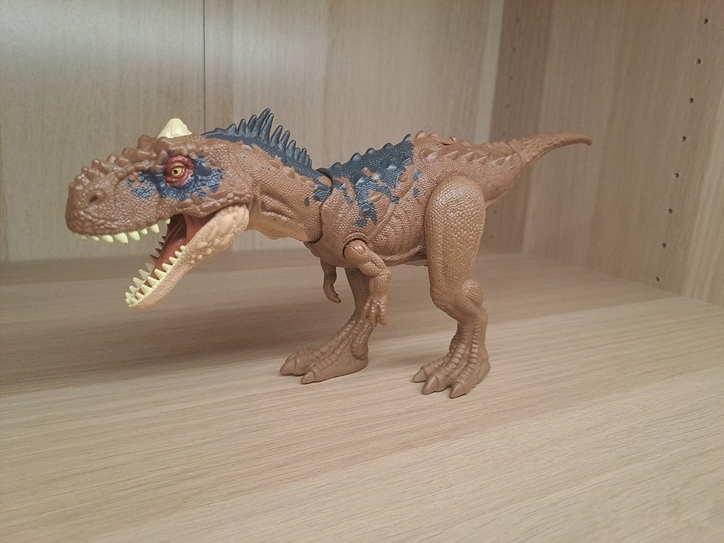 Jurassic World Dominion Rajasaurus (elektrisch), Kinderen en Baby's, Ophalen of Verzenden, Gebruikt