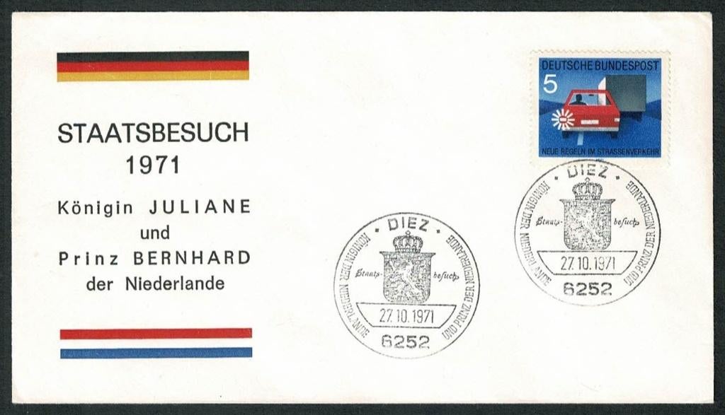 Royalty : Koningin Juliana - Staatsbezoek BRD -  1971, Ophalen of Verzenden, Nederland, Kaart, Foto of Prent