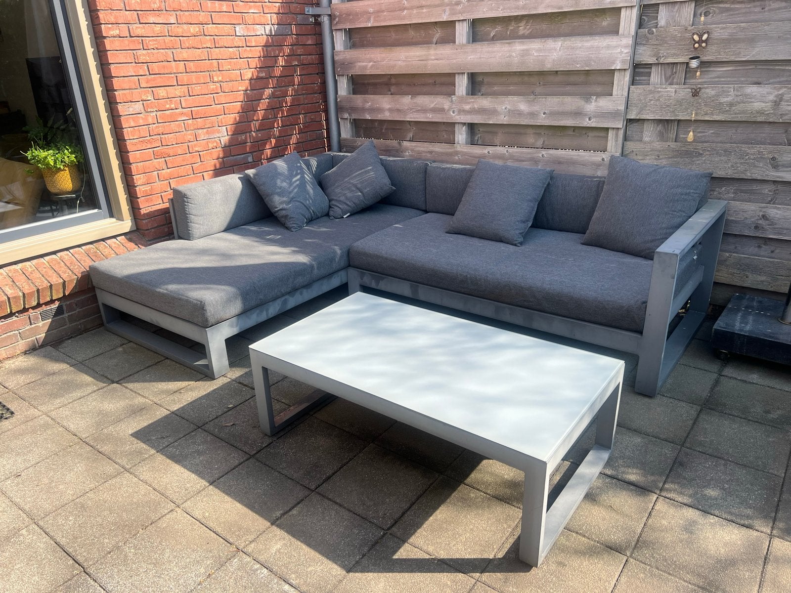 Tuin loungeset grijs, Ophalen, Gebruikt, Loungeset, Bank