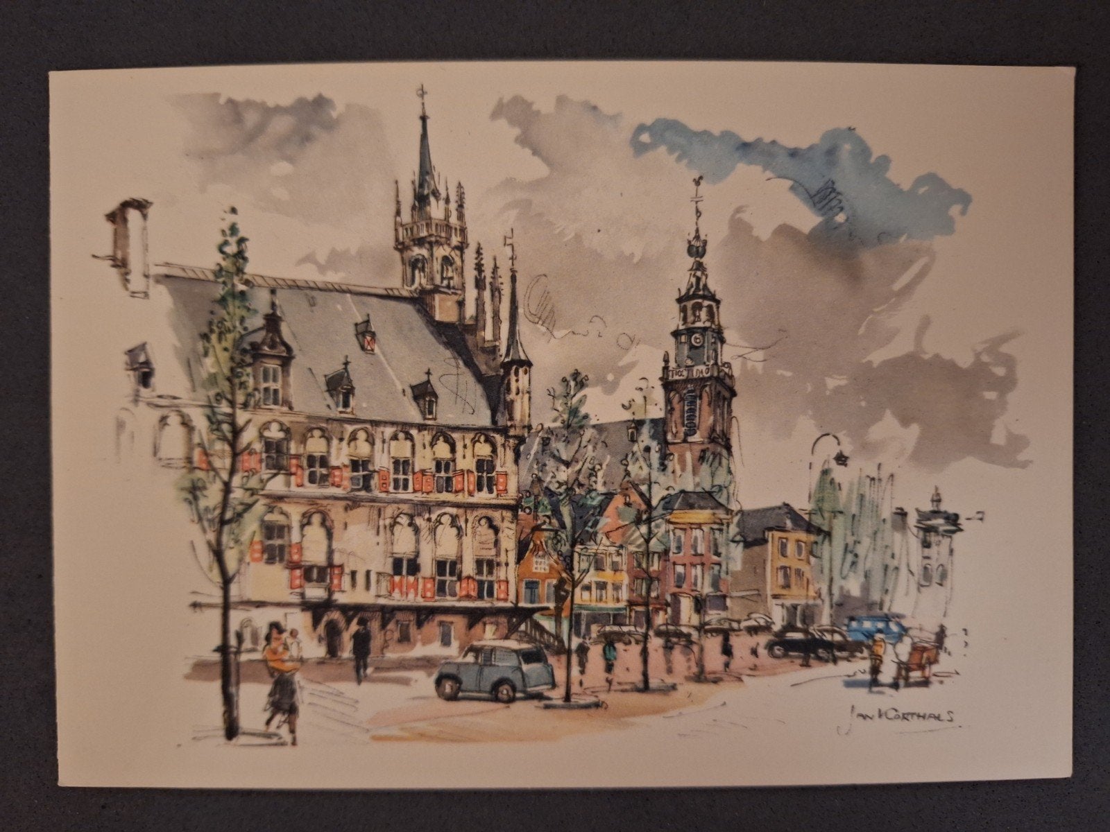 Jan Korthals - Nijmegen - Grote Markt - Serie JK 125, Ophalen of Verzenden, Ongelopen, Stad of Dorp