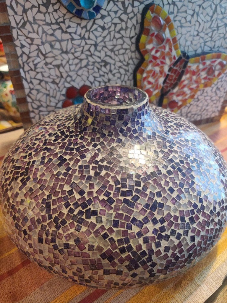 Handgemaakte mozaïekvaas (paars, Ø26 cm), Ophalen