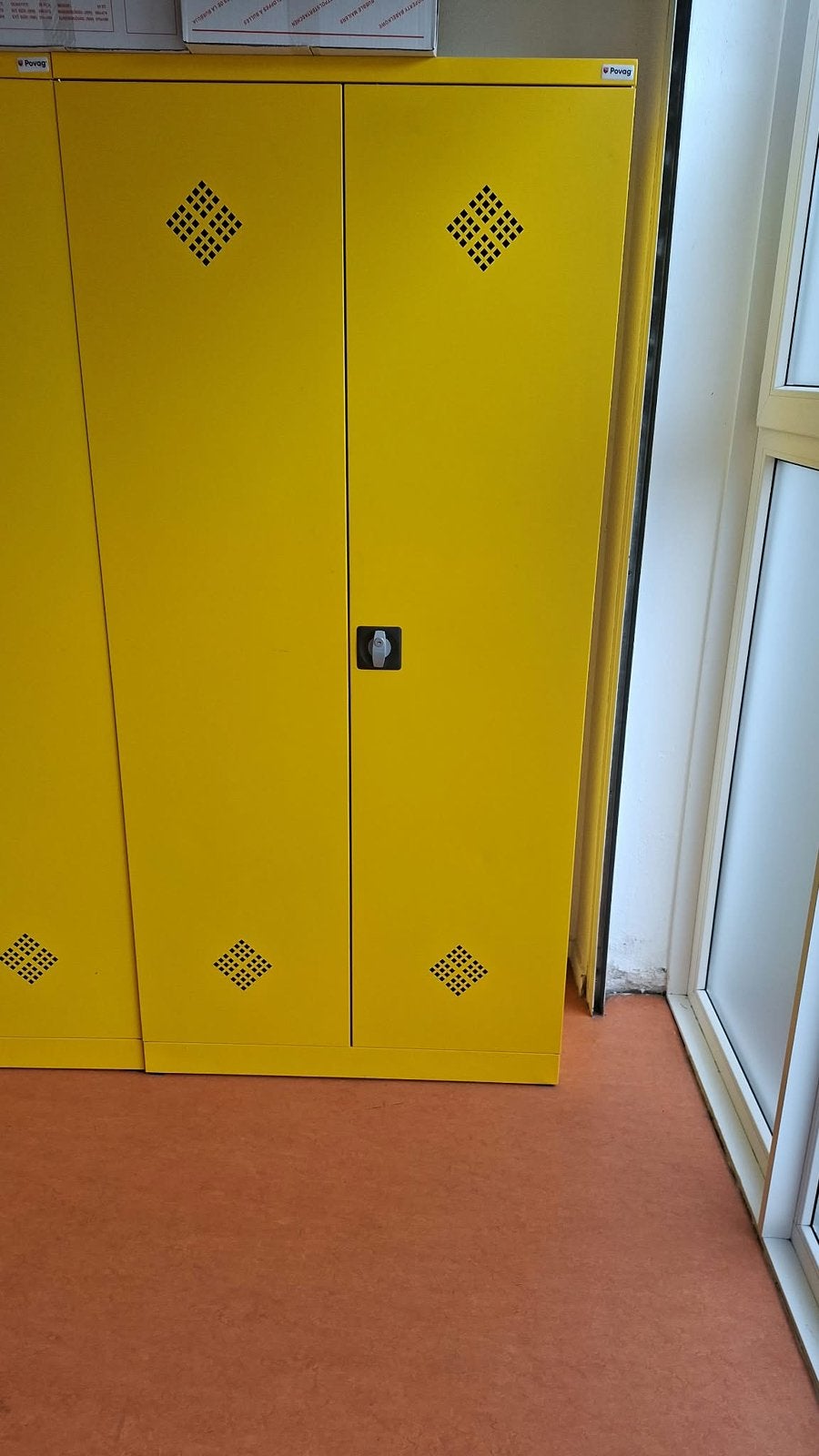Povag archief kasten metaal geel, Gebruikt, 50 tot 100 cm, Metaal, Meerdere deuren