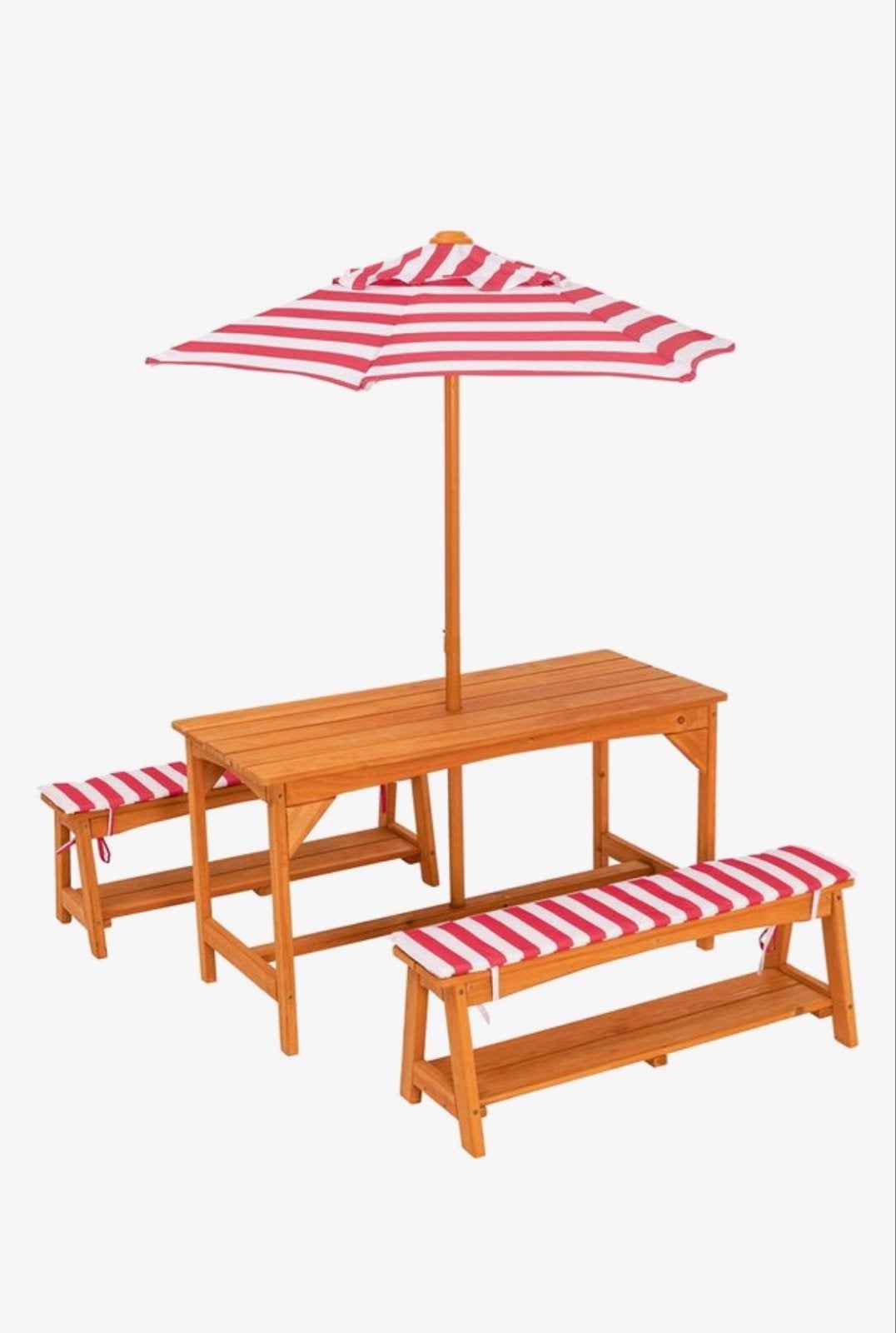 LIVARNO home Kinder picknicktafelset met parasol, Nieuw, Rechthoekig, Hout, Ophalen